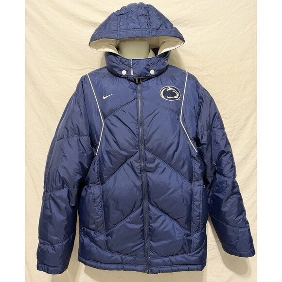 Nike Penn State Puffer Down Filled, Removable Hood Coat Jacket Nittany Lion Sz M - Picture 4 of 16